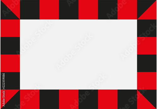 Marco de rectángulos de cuadros rojos y negros.