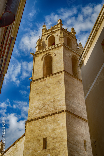 Bell tower of a church in the north of Spain, travel for Europe. photo