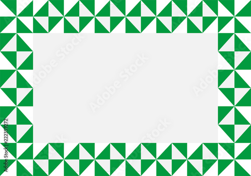 Marco de triángulos blanco y verde.