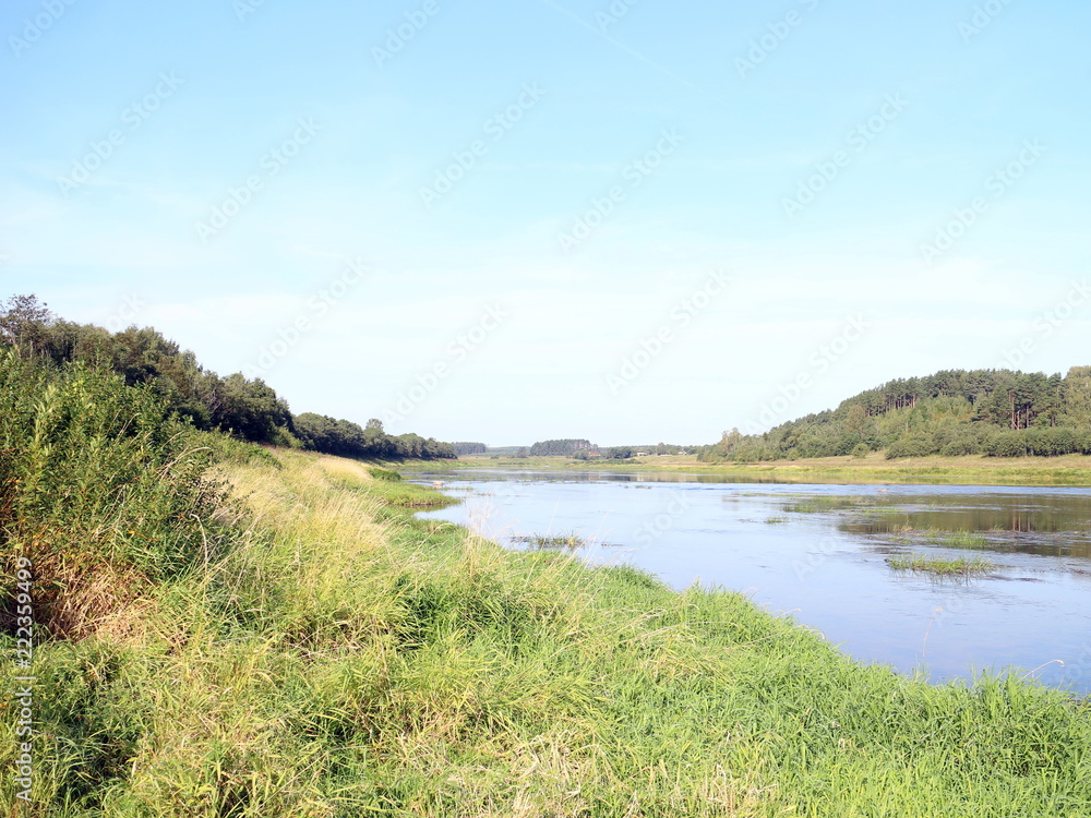 river landscape in autumn on a sunny day river landscape in autumn on a sunny day