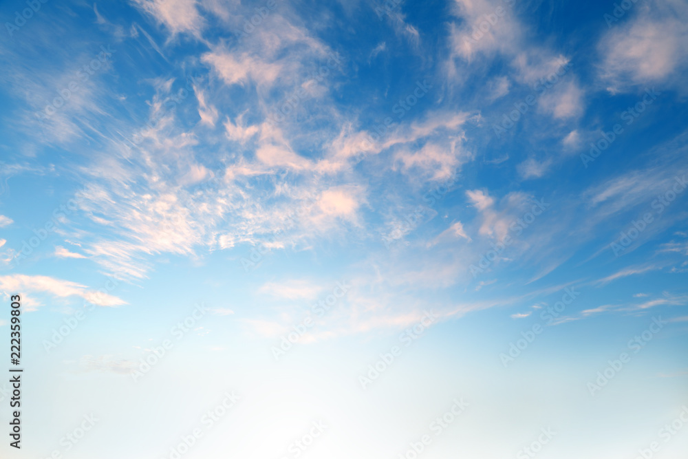 Soft clouds in blue sky summer background. Copy space Soft clouds in blue sky summer background. Copy space