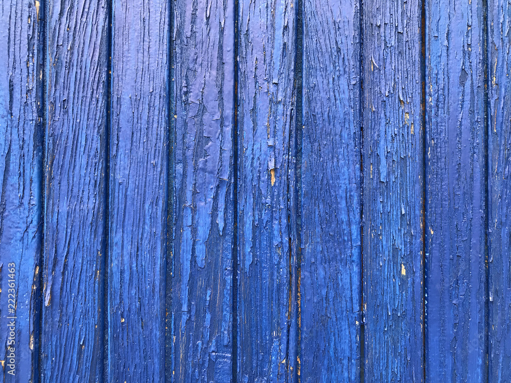 Fototapeta premium Old blue and wooden boards and wall. Architecture, background and detail.
