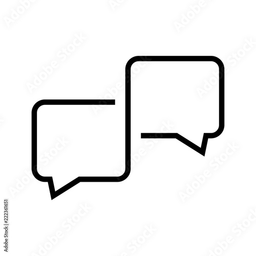 Logotipo conversacion con burbujas lineal en color negro