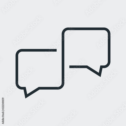 Logotipo conversacion con burbujas lineal en fondo gris