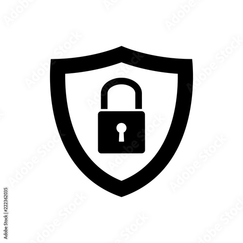 Logotipo escudo con candado en color negro
