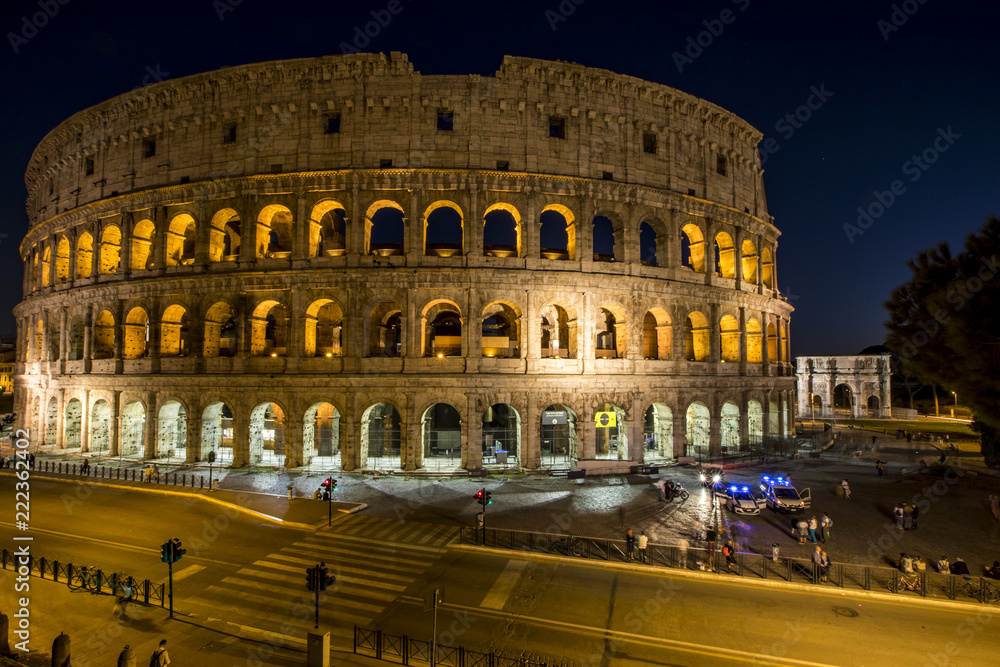 Colosseum in Rome Italy at night