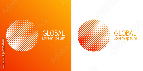 Logotipo global espacio negativo en naranja y blanco