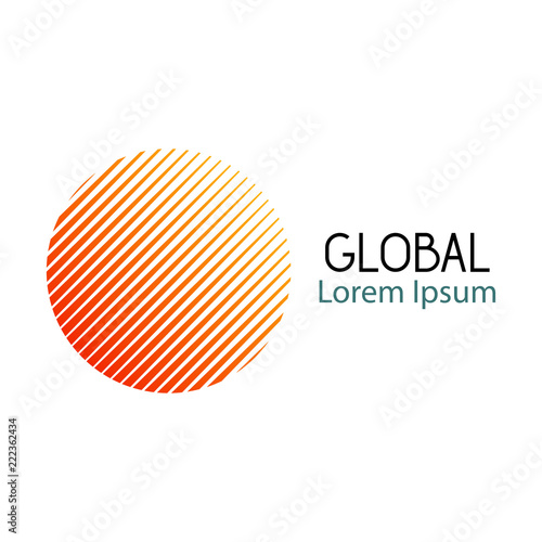 Logotipo global espacio negativo naranja