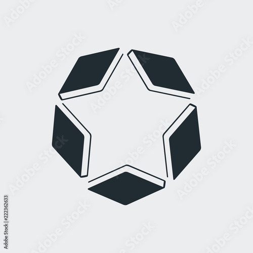 Logotipo libros en estrella en fondo gris