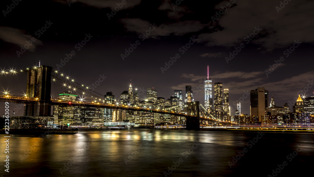 NYC skyline by night