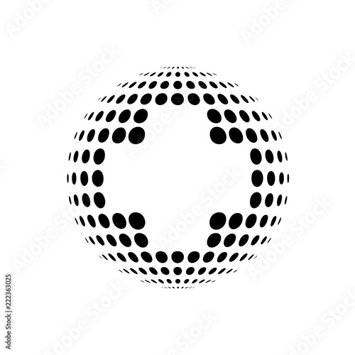 Logotipo sanidad global con cruz espacio negativo en circulos negro