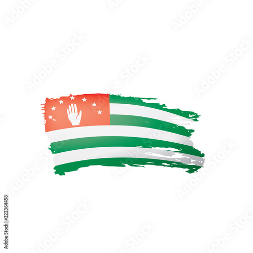 Abkhazia flag, vector illustration on a white background