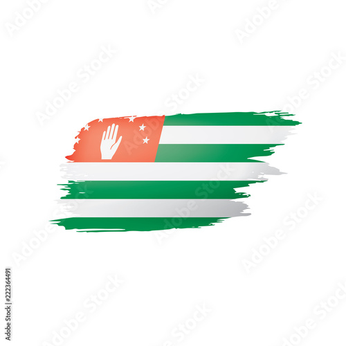Abkhazia flag, vector illustration on a white background