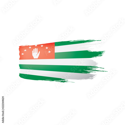 Abkhazia flag, vector illustration on a white background