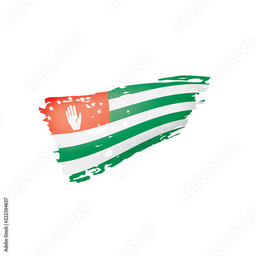 Abkhazia flag, vector illustration on a white background