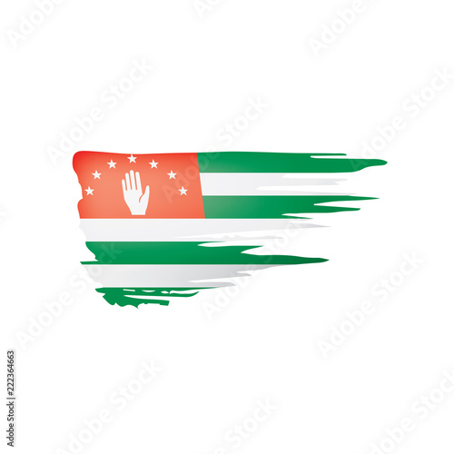 Abkhazia flag, vector illustration on a white background