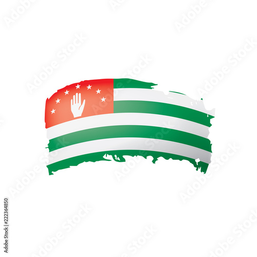 Abkhazia flag, vector illustration on a white background