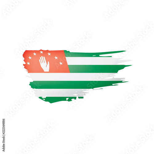 Abkhazia flag, vector illustration on a white background