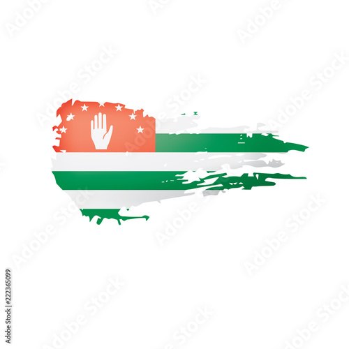 Abkhazia flag, vector illustration on a white background