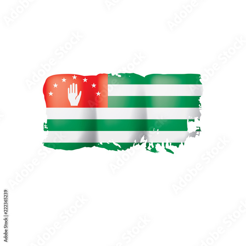 Abkhazia flag, vector illustration on a white background