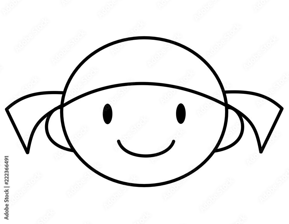 女の子目口 線画 Stock イラスト Adobe Stock