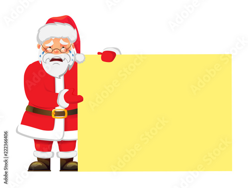 Santa Claus holding banner