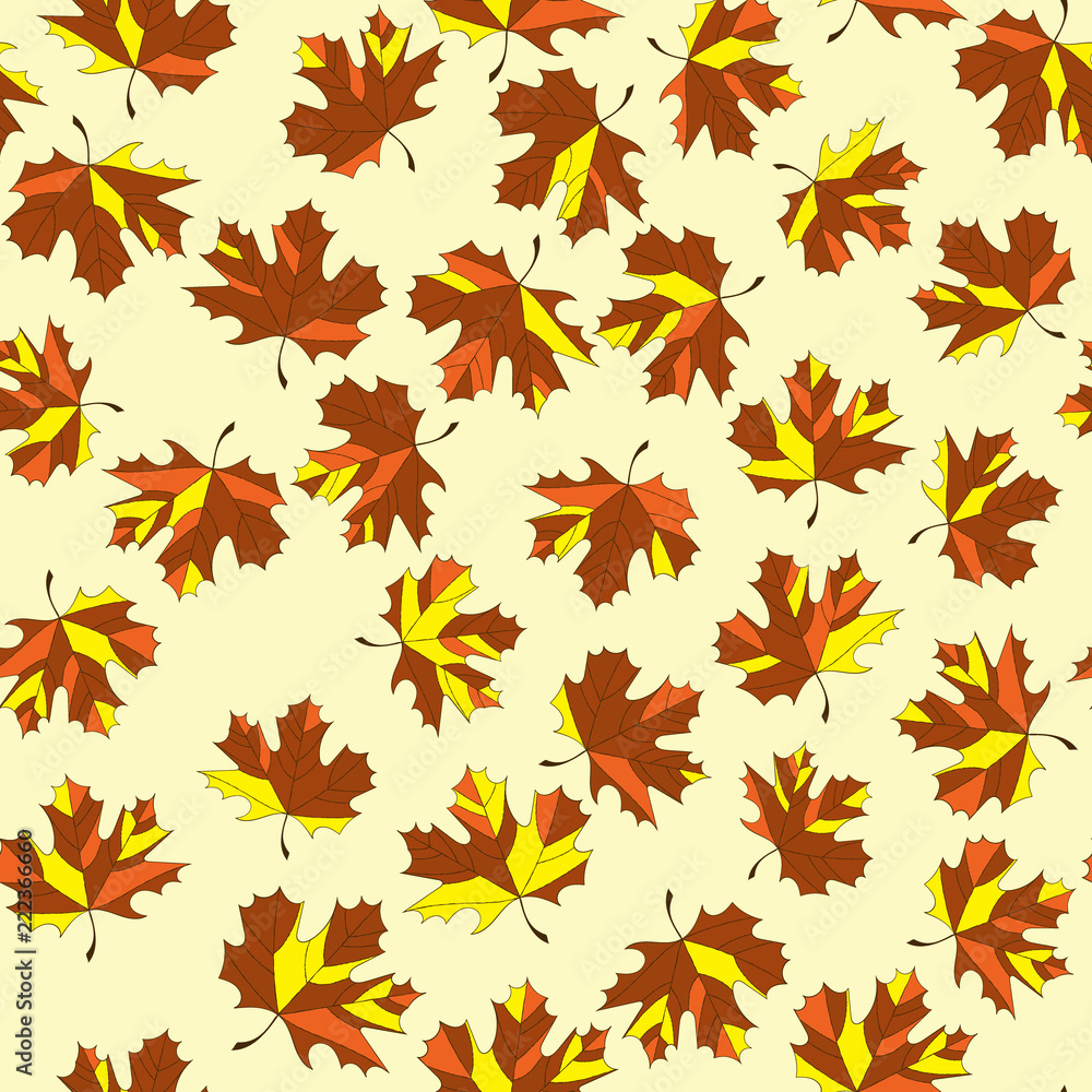Autumn background. Seamless pattern with maple leaves. Vector illustration Autumn background. Seamless pattern with maple leaves. Vector illustration