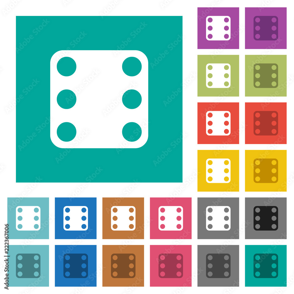 Domino six square flat multi colored icons Domino six square flat multi colored icons