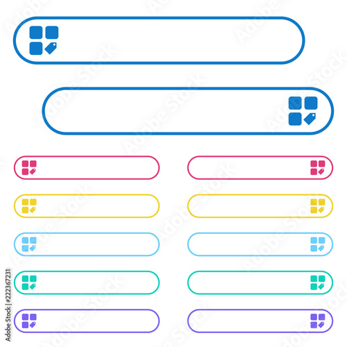 Tag component icons in rounded color menu buttons
