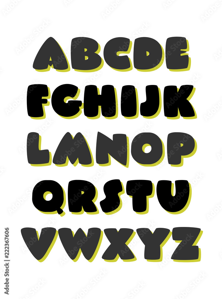 Vecteur Stock Extra bold comic style font. Vector alphabet | Adobe Stock