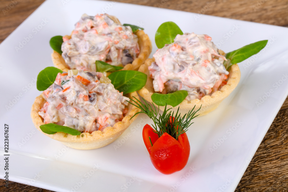 Russian salad canape