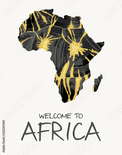 African radiated tortoise map illustration