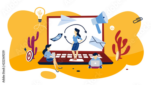 Remarketing concept illustration. Business strategy or campaign