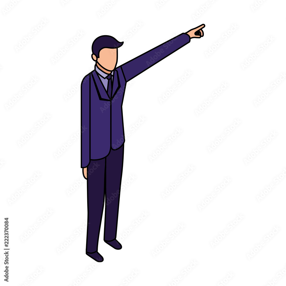 elegant businessman with hand up elegant businessman with hand up