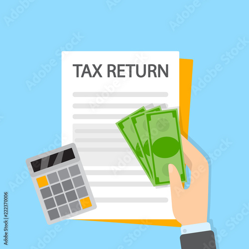 Tax return concept. Idea of financial profit.