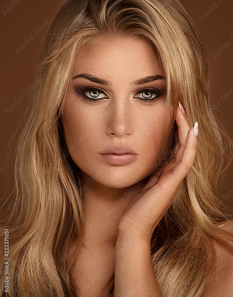 Fototapeta premium Beautiful woman with freckles.
