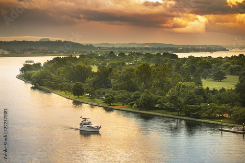 Potomac River marina and wharf in Washington DC USA