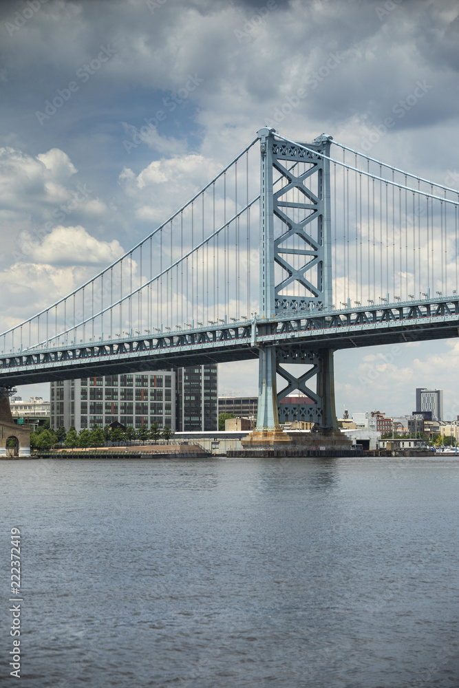 Benjamin Franklin Bridge over the Delaware River linking New Jersey to Pennsylvania USA