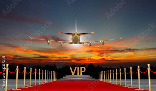 Red carpet Private jet with a Luxury vip