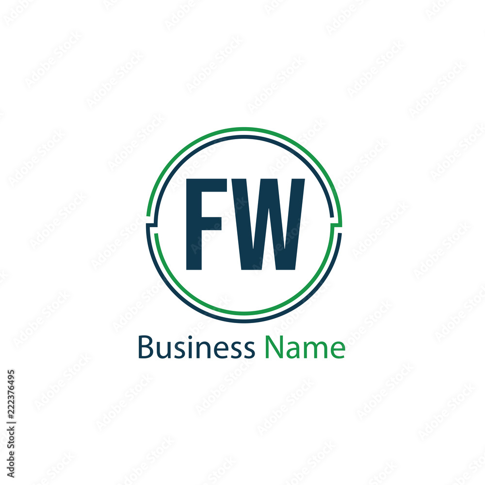 Initial Letter FW Logo Template Design