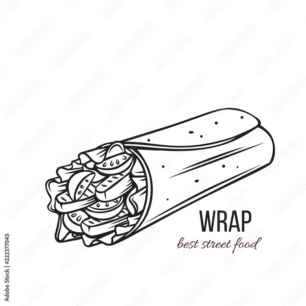Tortilla wraps outline Tortilla wraps outline