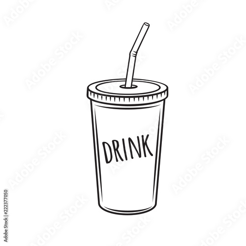 Drinks mug with straw
