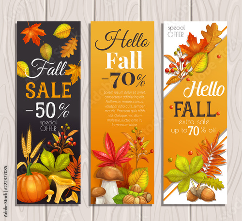 Seasonal autumn sale banners