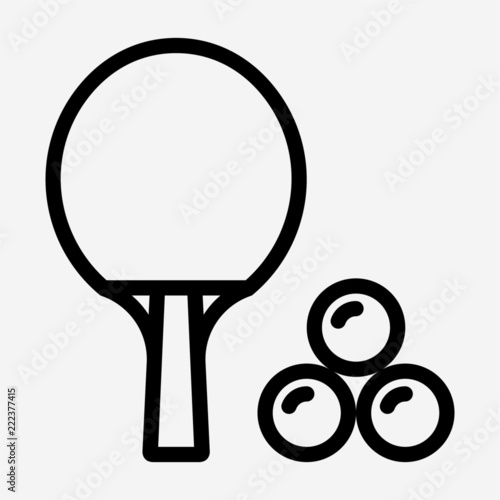 outline beautiful ping pong ball vector icon