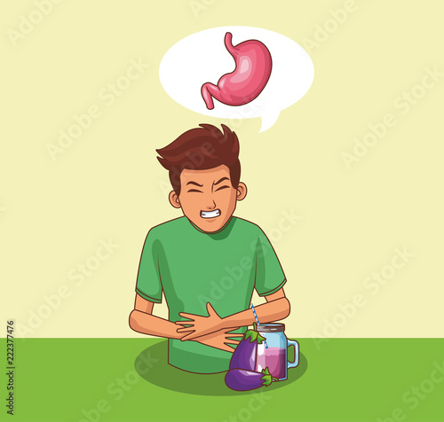 Young with stomach ache