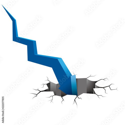 The arrow symbol fell into the trap, The background is white.