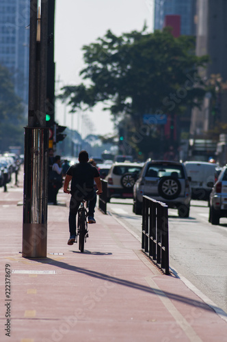 biker on a bike lane © marcos
