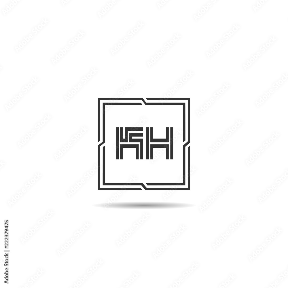 Initial Letter KH Logo Template Design