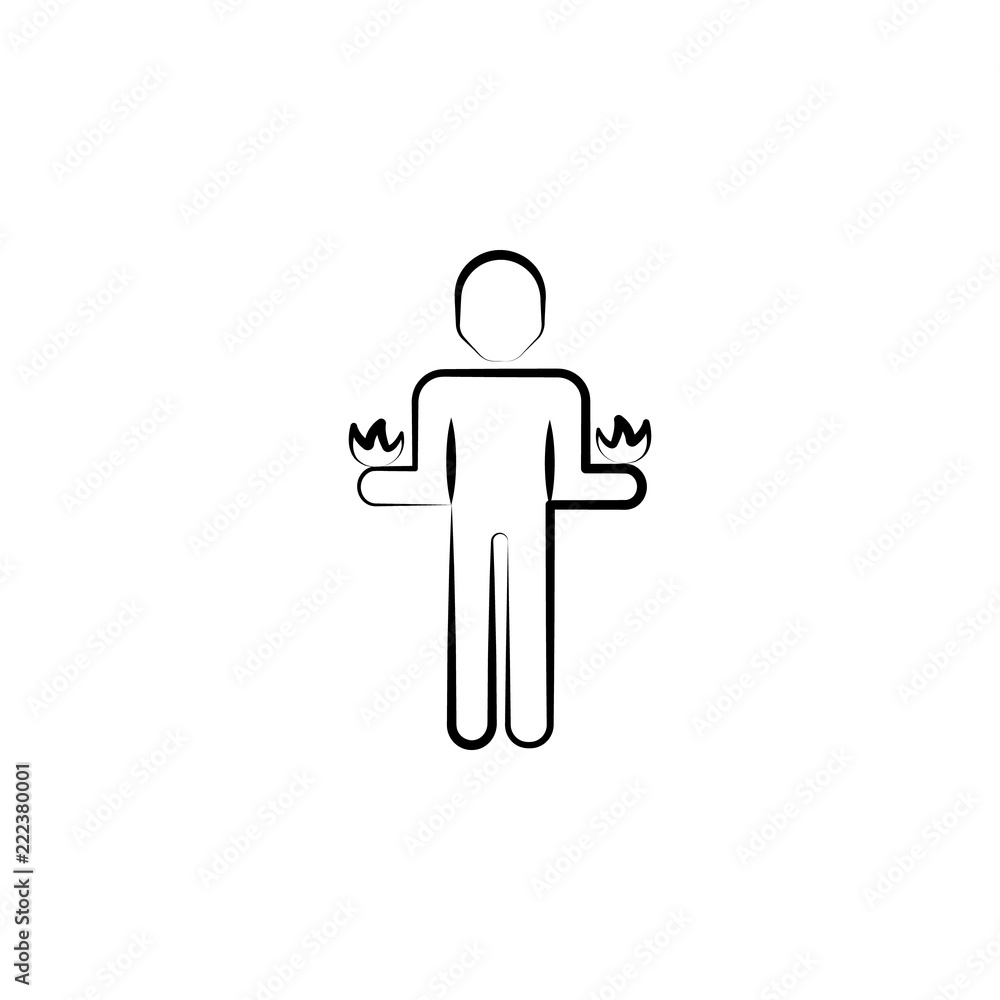 pyrokinesis icon. Element of mad science icon for mobile concept and web apps. Hand drawn pyrokinesis icon can be used for web and mobile