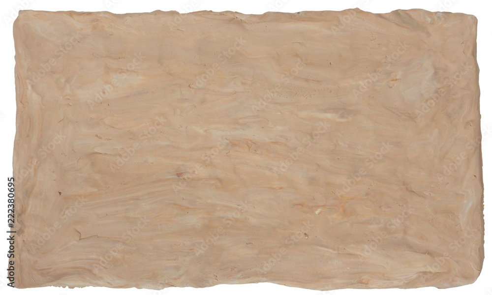 Background texture or frame abstract art of mold clay hand craft brown color has clipping path